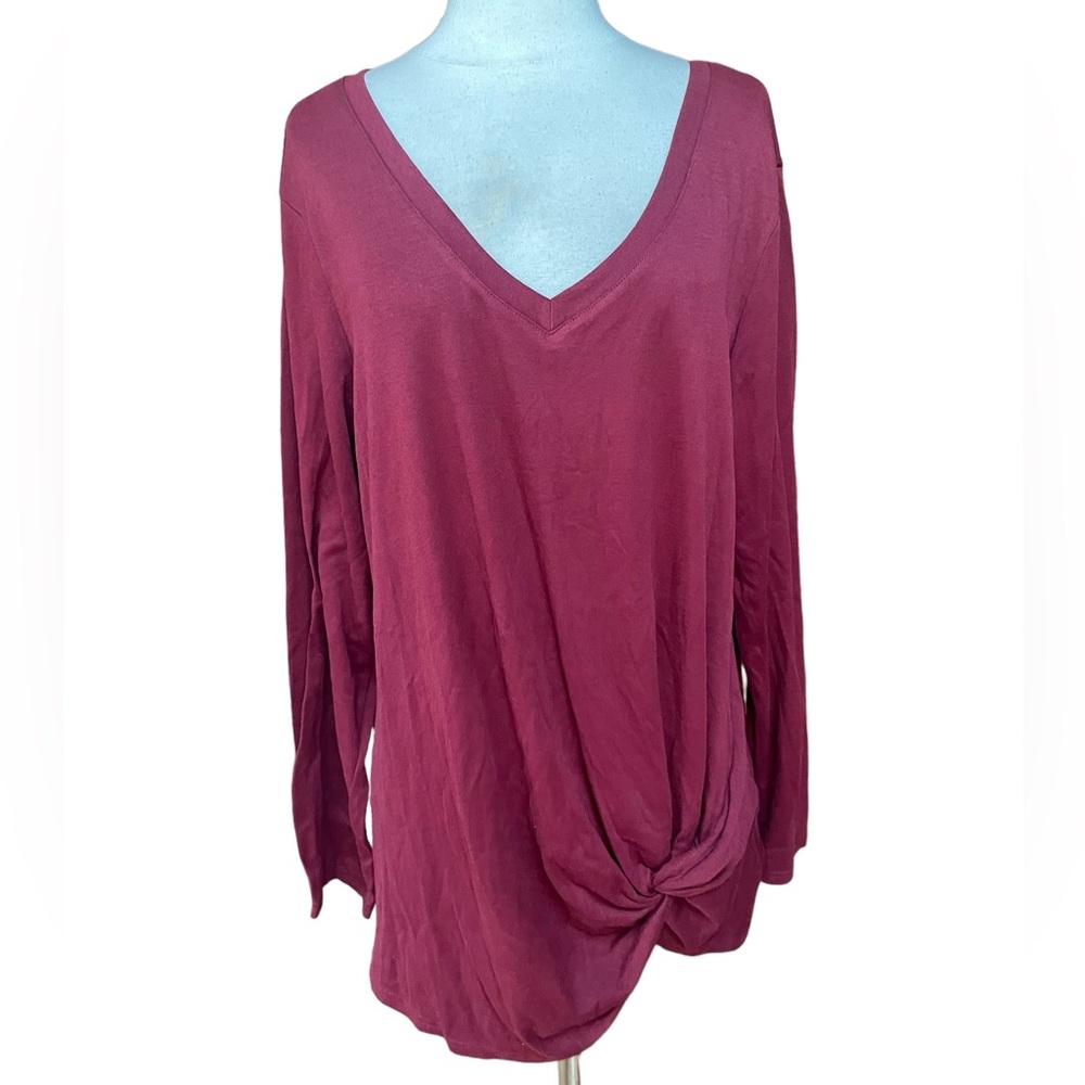 NWT Simple Fun‎ V-Neck Long Sleeve T-Shirt